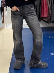 00s LEVI'S リーバイス 527 ロー ブーツカット ブラックデニム キャットウォッシュ デニム パンツ