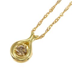 K18YG K10YG ネックレス ブラウンダイヤモンド 0.1ct 総重量約1.0g 約42cm