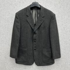 100 NINA RICCI(ニナリッチ) メンズ ウール ヘリンボーン 3ボタン ブレーザー ジャケット