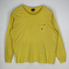 古着 ポロバイラルフローレン Polo by Ralph Lauren 長袖Tシャツ ポケット ワンポイント XL  イエロー系 メンズ