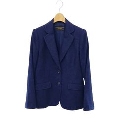 レリアン Leilian ロロピアーナ カシミヤ テーラードジャケット 2B 総裏地 7 青 ブルー /前側
