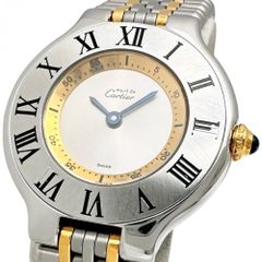 【CARTIER/カルティエ】W10075F4 ヴィンテージ 腕時計 ステンレススチール/GP クオーツ シルバー文字盤/シルバーゴールドコンビベルト レディース 【中古】【真子質店】【GD】