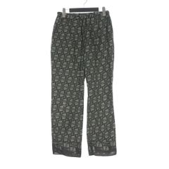 ポンティ PONTI 21AW 総柄 シルク イージーパンツ 2 チャコール PO1I008