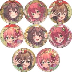 【中古】バッジ・ビンズ 全8種セット 「バーチャルYoutuber ホロライブ 新春!!爆笑!!みっころね24 リターンズ!! ランダム缶バッジ」
