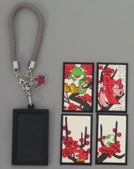 【中古】キーホルダー ヨッシー＆キャサリン 「スーパーマリオ キーホルダーコレクション マリオ花札・黒」