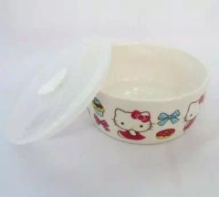 【中古】皿・茶碗(キャラクター) キティ フタ付レンジ容器 「サンリオ当りくじ ハローキティ」