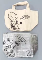 【中古】雑貨 スヌーピー＆チャーリー・ブラウン/スヌーピー＆ウッドストック “ハグ”トート＆保冷ポーチ 「PEANUTS(SNOOPY)」 In Red 2021年6月号 増刊 付録 セブンイレブン・セブンネットショッピング限定