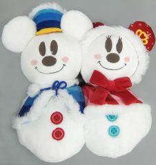 【中古】クッション・抱き枕・本体 ミッキー＆ミニー(スノースノー) ぬいぐるみクッション 「ディズニー・クリスマス2018」 東京ディズニーリゾート限定