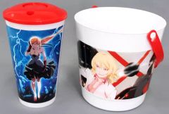 【中古】食器その他(キャラクター) 集合 ドリンクケース＆ポップコーンバケットセット 「映画 傷物語 熱血篇」 TOHOシネマズ メニュー注文特典