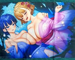 【中古】タペストリー [単品] ぎうにうイラスト B2タペストリー 「ライトノベル 男嫌いな美人姉妹を名前も告げずに助けたら一体どうなる? 7巻 メロンブックス限定版」 同梱特典