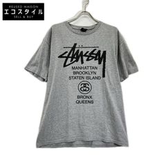 stussy　ステューシー　グレー World Tour S/S Tee ワールドツアー Tシャツ　L