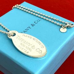 極 美品 TIFFANY&Co. ティファニー ヴィンテージ リターントゥ オーバルタグ ネックレス シルバー925 アクセサリー シルバー 23951