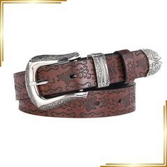 【新品】 [Lamerry] ウエスタンベルト アメカジ ボヘミアン ベルト カウボーイ カービング グランジ 韓国 彫刻 メンズ レディース 茶色 115cm 0