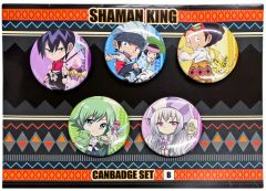 【中古】バッジ・ピンズ 道蓮＆ホロホロ＆チョコラブ・マクダネル＆リゼルグ・ダイゼル＆アイアンメイデン・ジャンヌ 缶バッジ5個セット 「シャーマンキング」