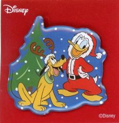 【中古】バッジ・ピンズ ドナルドダック＆プルート ピンバッジ 「ディズニー クリスマスオーナメントくじ 2019」 購入特典