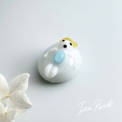 ガラスの幼子イエスのフェーブ　フェーヴ　フランス製　ミニチュア　陶器　雑貨