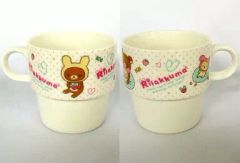 【中古】マグカップ・湯のみ(キャラクター) リラックマ＆コリラックマ(背景/白＆ドット) マグカップ 「ビバ!リラッくじ Part27 うさぎとあそぼシリーズ」マグカップ賞
