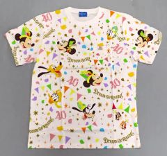 【中古】Tシャツ 集合(総柄) Tシャツ ホワイト 110サイズ 「東京ディズニーリゾート40周年 “ドリームゴーラウンド”」 東京ディズニーリゾート限定
