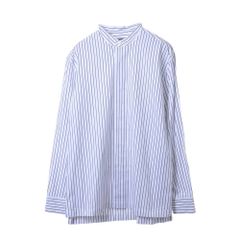 CABaN THOMAS MASON ストライプ コットン スタンドカラー シャツ