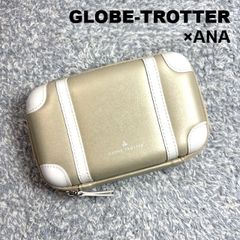 GLOBE-TROTTER × ANA グローブトロッター スーツケース型 トラベルポーチ ミニポーチ 小物入れ ゴールド