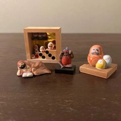 『日本玩具人形類統制協會』昭和レトロ 古い達磨人形　達磨大師　遊達磨　郷土玩具 まとめ売り 日本土産 民芸品