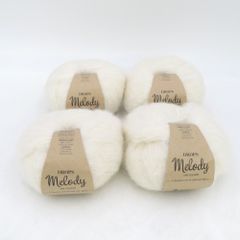 毛糸 DROPS Melody uni colour 01 モヘア毛糸 4玉 海外毛糸 未使用品