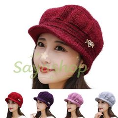 帽子 ニット帽  ニットキャップ レディース ツバありベレー帽 暖かい キャップ 防寒 秋冬物 クリスマスプレゼント 