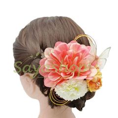 髪飾り 卒業式 成人式 ヘアアクセサリー 和装 ダリア ウェディング ヘッドドレス ヘッドアクセサリー ヘアアクセサリー 造花 七五三 卒業式 結婚式 和 ブライダル ヘアアクセ 花嫁 和風 謝恩会 花飾り 