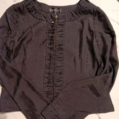 INDIVI　インディヴィ　ジャケット　ノーカラージャケット　ブラック　36