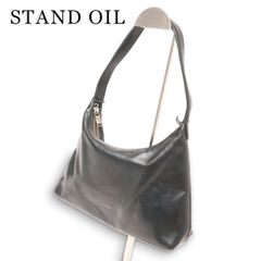 STAND OIL スタンドオイル 通年 フェイク レザー ホーボー ショルダー ハンド バッグ Sz.F レディース 黒