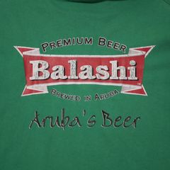 Balashi バラシ アドバタイジング 企業物 ビール 地ビール アルバ Tシャツ 半袖 ロゴT 古着 ワンポイント バックプリント 両面プリント スーベニア グリーン XL メンズ