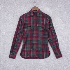 ラルフローレン POLO レディース ツーポケット ウール混 CHECK 長袖 シャツ 55