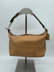 COACH コーチ ロゴ レザー ポーチ バッグ ハンド バッグ キャメル P620