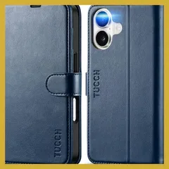 TUCCH iPhone 17 対応 ケース手帳型 2025年発売 6.3インチ ダークブルー