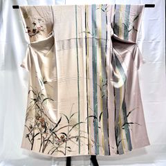 着物 訪問着 正絹 作家物 笹 仕付け糸付き 上品 中古品 管理番号KKVKAM91