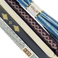 帯締め 優品 帯締め5本セット 黒灰 正絹 和装小物  【中古】