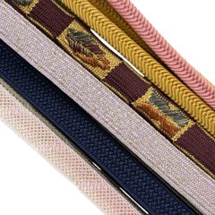 帯締め 優品 帯締め5本セット 小豆色 正絹 和装小物  【中古】