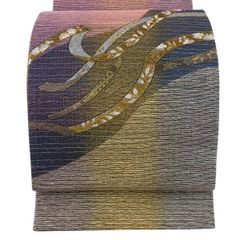 【美品】 袋帯 秀品 やまと 蔓帯 草花 箔 赤紫 お太鼓柄 正絹 【中古】