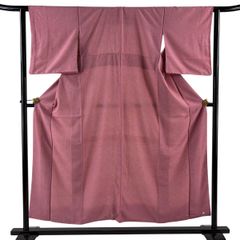江戸小紋 身丈153cm 裄丈62cm S 袷 落款 鮫 ピンク 正絹 優品 【中古】