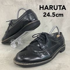 HARUTA ハルタ 24.5cm KDNA SF379 ウイングチップ レースアップシューズ ブラック ドレスシューズ メダリオン オックスフォードシューズ 革靴 マニッシュ カジュアル 通勤 通学 ビジネス 日本製 ★ ■■