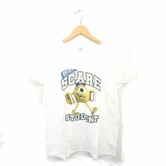 ディズニー Disney モンスターズインク Tシャツ カットソー ビッグTシャツ 丸首 マイク 半袖 M アイボリー 白 /TT7