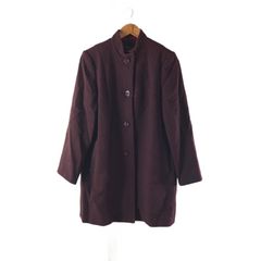 レリアン leilian コート デザインボタン ポケット 肩パッド ボルドー 赤紫系 9サイズ 1015815