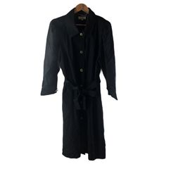レリアン leilian コート ロング 腰紐付 ゴールドボタン チャーム付き ブラック 13+サイズ 1015839