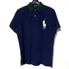 M 95 ポロ ビックポニー カラーTシャツ ラグビーシャツ 半袖Tシャツ ネイビー