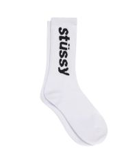 STUSSY ヘルベチカ クルー ソックス 靴下 白 黒