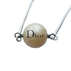 クリスチャンディオール Christian Dior ネックレス フェイクパール アクセサリー ペンダント ロゴ シルバー色 ■GY18 /MQ ■OH