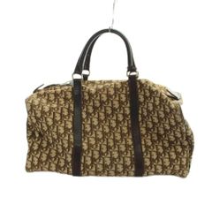 ディオール Dior ヴィンテージ ボストンバッグ ハンドバッグ トロッター柄 ロゴ レザー キャンバス 茶 ブラウン ■GY11 /MQ