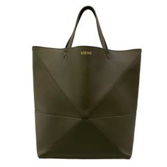 LOEWE(ロエベ) トートバッグ パズルフォルド トート ミディアム カーキ レザー