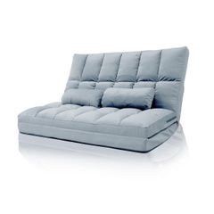 WEIMALL ソファーベッド ローソファー 2人掛け 幅130cm 3WAY ペット対応生地 折り畳み 14段階リクライニング ソファ ベッド カウチ クッション付き 日本製ギア 座椅子 新生活 グレー RSB130PGYｍａ