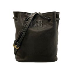 miumiu(ミュウミュウ) ショルダーバッグ ナッパレザー ミニバッグ 5NF460 黒 ミニバッグ レザー